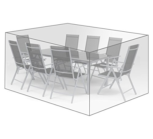 WOLTU Funda para Muebles de Jardín Cubierta Protectora Exterior de Polvo para Mesa contra Viento Lluvia Sol Protección UV Impermeable 250x210x90cm Transparente GZ1197tp