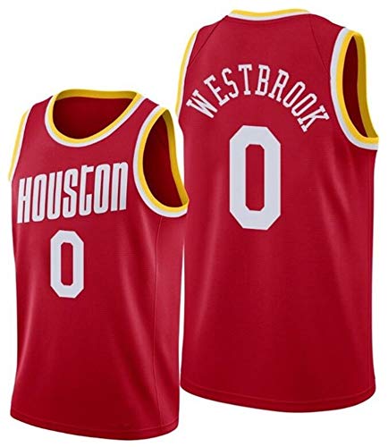 WSUN NBA Basketball Jersey para Hombre, Rockets NBA 0# Russell Westbrook Basketball Jersey, NBA Basketball Fan Jersey Cool and Light Camiseta Sin Mangas,S(165~170cm/50~65kg)