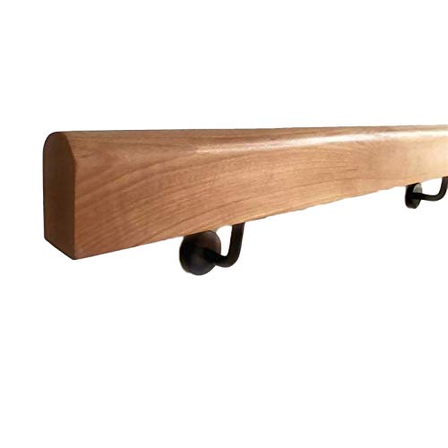 WZNING Barandilla de madera de 50-300 cm - Riel de barandilla de escalera antideslizante, kit de pasamanos de seguridad con soportes de ferrocarril de pared, barandillas de soporte de corredor de anci