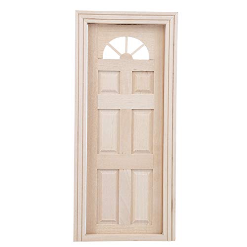 1:12 muebles de muñeca en miniatura, puerta de madera en miniatura simulada, mini ventana puerta modelo de juguete accesorios de casa de muñecas para casa de muñecas juguete decoración del hogar(Por)