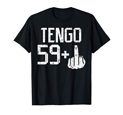 59 + Dedo Medio Fiesta Humor 60 Anos Cumpleanos Regalo Camiseta