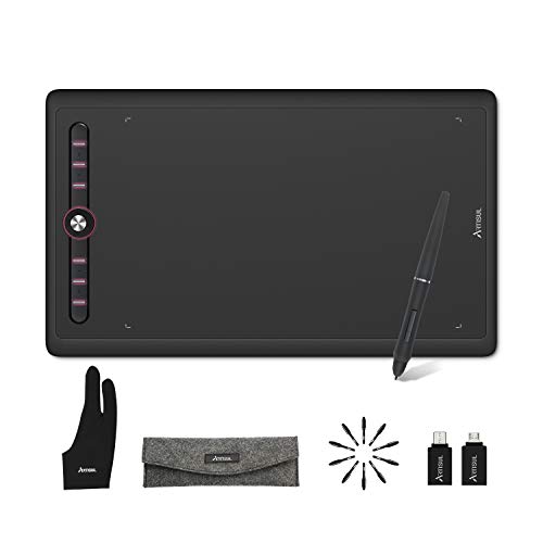 ARTISUL M0610Pro Tableta gráfica de Dibujo de 10 x 6 Pulgadas con bolígrafo sin batería de 8192 Niveles, 8 Teclas de Acceso rápido, luz Colorida, Ideal para educación en línea, Trabajo de Oficina