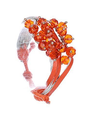 beyoutifulthings Mujer Piel Naranja brazo Maduro de varios cabos con perlas de cristal acrílico de color naranja Diámetro: 8,9 cm