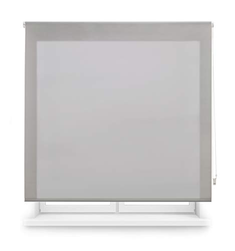 Blindecor Ara Estor enrollable translúcido liso, Gris plata, 80 x 175 cm (Ancho x Alto)