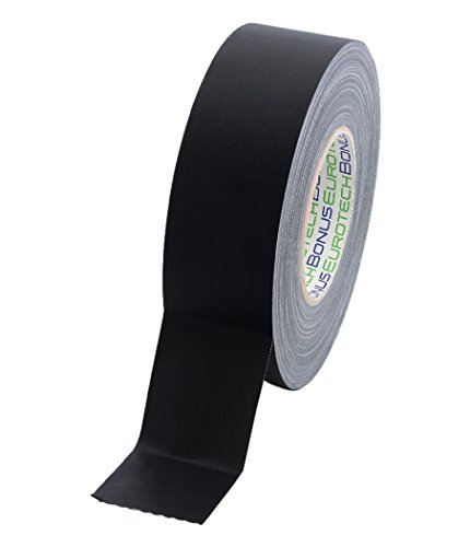 Bonus Eurotech 1bc12.50.0050/050 a # Gaffer Stage Duct Tape, pegamento a base de caucho natural, con tejido PE laminado, longitud 50 m x ancho 50 mm x grosor 0,31 mm, color negro mate