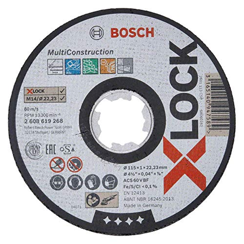 Bosch Professional Expert - Disco de corte recto (para MultiMaterial, X-LOCK, Ø115 mm, diámetro del orificio: 22,23 mm, grosor:1 mm)