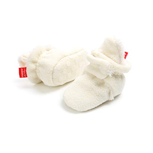 Botas de Niño Calcetín Invierno Soft Sole Crib Raya de Caliente Boots de Algodón para Bebés (6-12 Meses, Blanco, Tamaño de Etiqueta 12)
