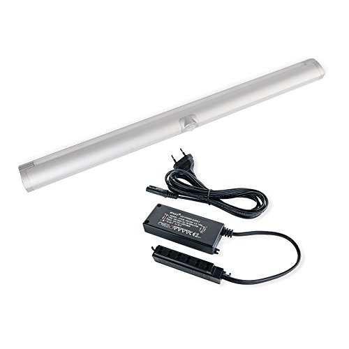 Emuca Lámpara LED Inclinada para Armario/Mueble con Sensor de Movimiento Integrado, Blanco Frío y Anodizado Mate, L 595mm