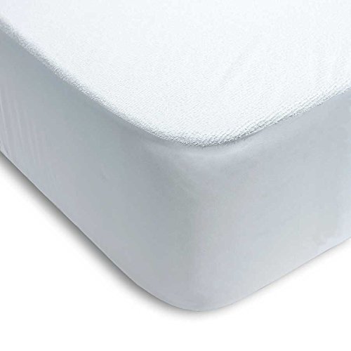 ENERGY COLORS textil-hogar Protector COLCHÓN Impermeable Rizo ALGODÓN 100% PVC (105_x_200_cm)