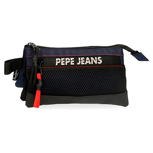 Estuche Pepe Jeans Split Tres Compartimentos, Azul, 22x12x5 cm