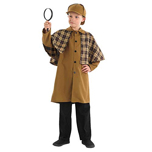 Fun Shack Disfraz de Detective Victoriano para niños. Conjunto históricos de niño para el día del Libro, Talla M