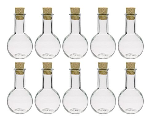 hocz  Juego de Botellas de Cristal tapón de Corcho, 4/6/10 Piezas, Capacidad 100 ml, tapón de Corcho, Vidrio, 10 Unidades