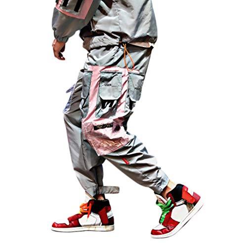 Irypulse Unisex Cargo Pantalones Combate Trousers Multi Bolsillos Flojo Casual Calle Moda Hip Hop Ropa Calle Pants para Hombres Mujeres Juventud Outdoor Otoño Invierno - Diseño Original