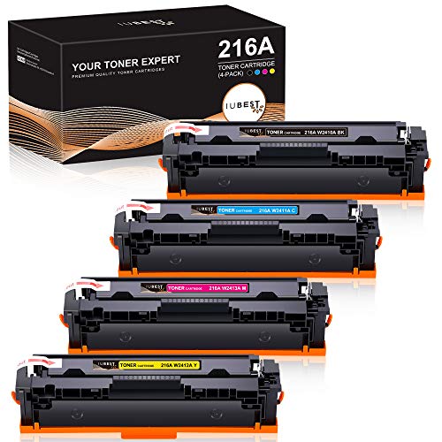 IUBEST Reemplazo de cartucho de tóner compatible para HP 216A W2410A W2411A W2412A W2413A para usar con HP MFP M183fw M182nw M182n HP M155a M155nw Printer