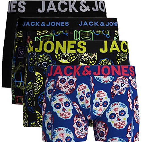 Jack & Jones - Calzoncillos tipo bóxer para hombre (4 unidades, algodón) Multicolor n.º 50. X-Large