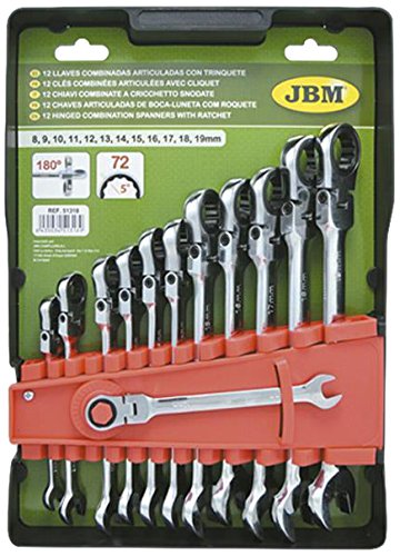 JBM 51318 Llaves combinadas articuladas con trinquete
