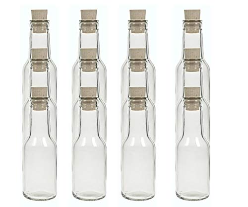 Juego de botellas de cristal de hocz con tapón de corcho, 6/8/10 piezas, capacidad de 150 ml, tapón de corcho, botella de aceite, botella de cristal (10 unidades)