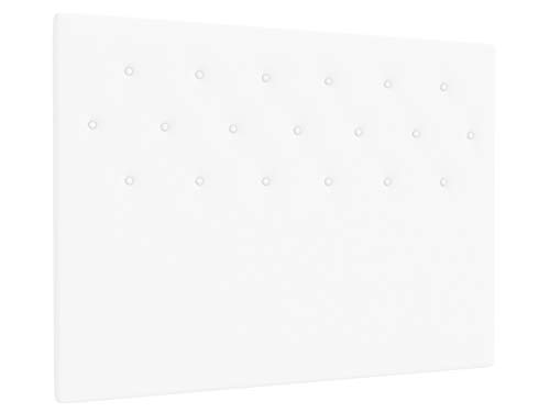 LA WEB DEL COLCHON - Cabecero tapizado Melania para Cama de 180 (190 x 120 cms) Blanco | Cama Juvenil | Cama Matrimonio | Cabezal Cama |