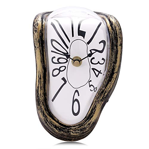 Lafocuse Reloj Repisa Fusión Creativo Vintage Reloj Cuarzo Números Arábigos para de Escritorio de Estante 18 * 13 * 15 cm