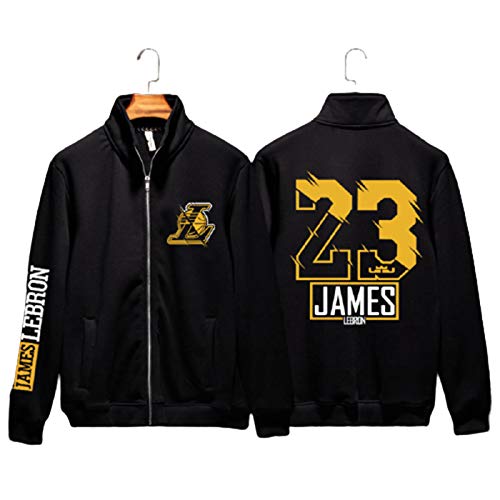 Lebron James Sudadera con cremallera para hombre, Lakers 23# Swing Man Jacket Fans Camisas deportivas, otoño e invierno, sudadera cálida y resistente al desgaste (S-2XL)