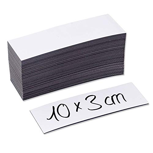 MAGSTICK Lot de 50 étiquettes magnétiques de 0 à 85 mm 100 x 30 mm Blanc weiß
