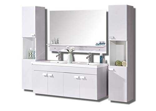 Muebles Para Baño para Baño Cuarto de Baño Mod. White Elegance 120 cm grifos! Mueble + espejos + repisas + grifería + fregaderos