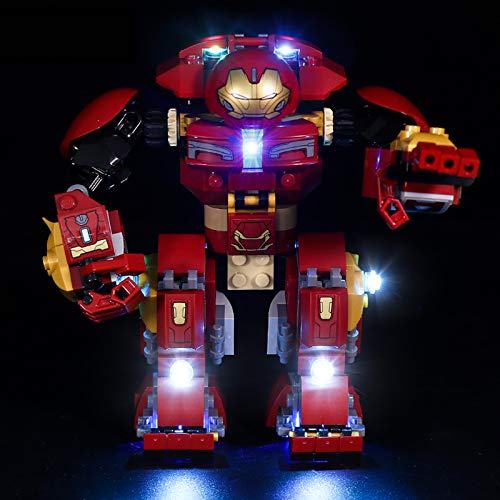 Nlne Kit De Iluminación Led para Lego Super Heroes Incursión Demoledora del Hulkbuster, Compatible con Ladrillos De Construcción Lego Modelo 76104, NO Incluido En El Modelo