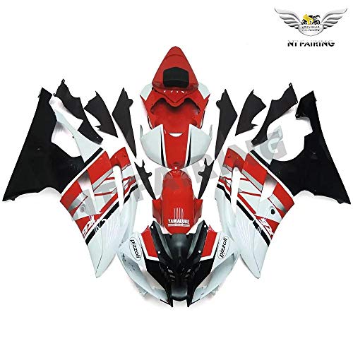 NT FAIRING carenado Kit para Yamaha 2008-2016 YZF R6 YZF-R6 rojo Blanco Negro ABS Plástico Moldeo por inyección Conjunto de carrocería de motocicleta 08 09 10 11 12 13 14 15 16