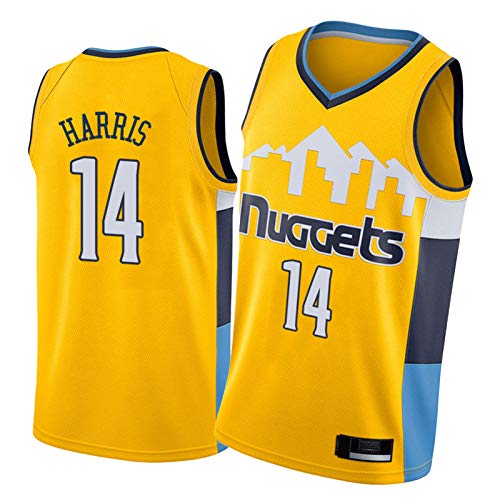 Nuggets #11 Morris Lyles Harris Porter JR. Camiseta de baloncesto para hombre, 2021 temporada amarilla, sin mangas, chaleco deportivo para equipo, ropa deportiva Harris-L