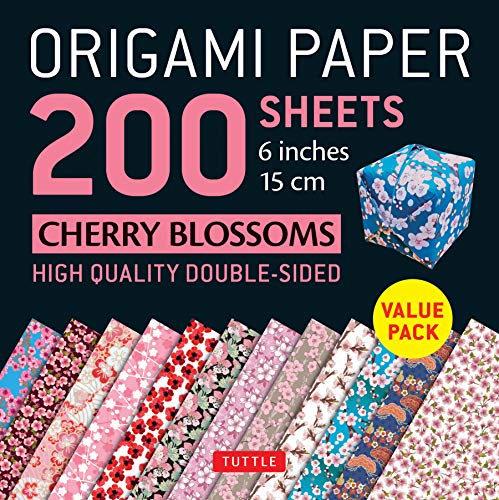 Origami Paper 200 sheets Cherry Blossoms 6 inch (15 cm): High-Quality Origami Sheets Printed with 12 Different Colors (Instructions for 8 Projects Included) (Origami Paper Pack)