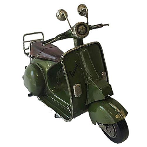 Pamer-Toys Modelo de moto de chapa – estilo retro antiguo – color verde oliva