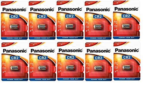 Panasonic CR2 3 V batería de Litio Pilas Desechables potentes y 1 Unidades (10 Unidades)