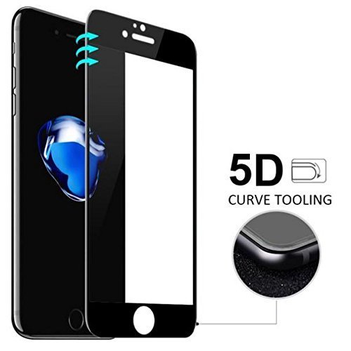 Para iPhone 8 Plus 5.5" Full Cover Vidrio Cristal Templado Completo 5D (NUEVA Versión Esquina y Lateral Reforzado) MARVTEK Protector de Pantalla Completa 3D -Negro [Compatible con iPhone 7 Plus 5,5"]