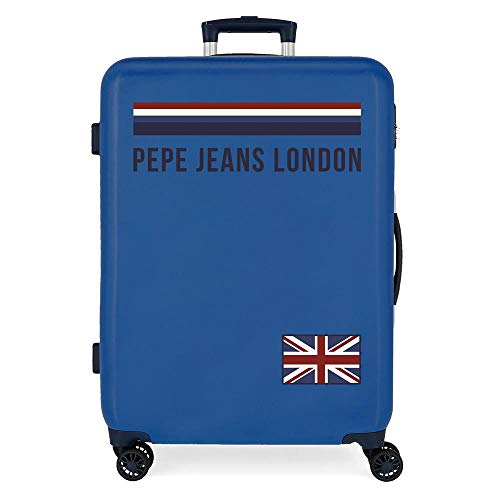 Pepe Jeans Overlap Maleta mediana Azul 48x68x26 cms Rígida ABS Cierre combinación 70L 3,7Kgs 4 Ruedas dobles