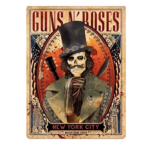 Placa de acero Slash Guns N' Roses Skull at New York City Madison Square Garden