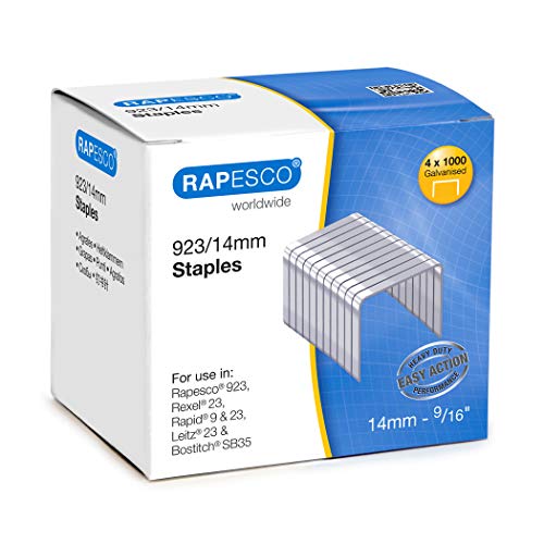 Rapesco Grapas - Caja de 4000 grapas 923/14 mm (tipo 23), para grapadoras de gruesos