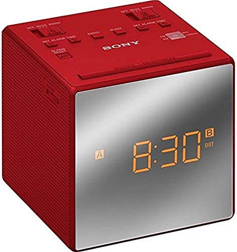 Sony ICFC1TR.CED - Radio Reloj, Alarma Dual, Rojo