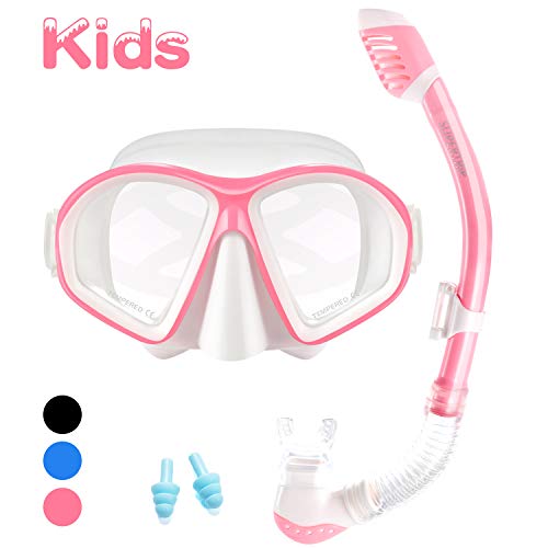 Supertrip - Juego de Gafas de Buceo para niños (visión panorámica de 180°, máscara de Buceo, Gafas de Buceo Impermeables), Rosa