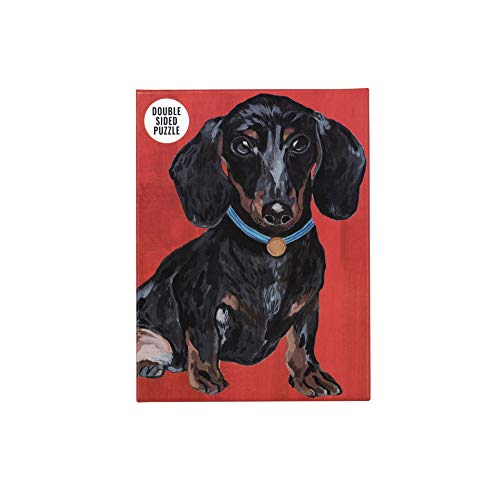 Talking Tables-De Doble Cara y póster Dachshund Rojo de 100 Piezas | Mascotas ilustradas, Animales, Perros Salchicha | para niños, Adultos, cumpleaños, Color Puzzle (PUZZ-Dog-DACH)