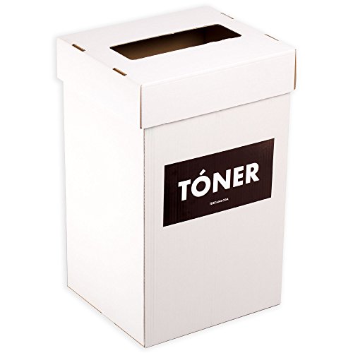 TeleCajas ® | Pack 5 Contenedores para Tóner a Reciclar.|  Cartón Blanco. | Medidas: 41x32,5x69