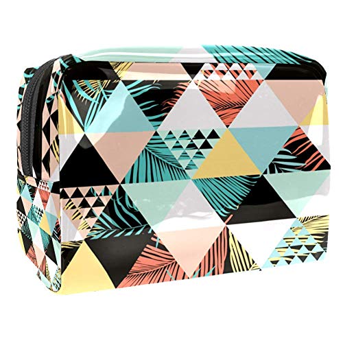 TIZORAX - Bolsa de cosméticos para mujer, diseño de Papaya sin costuras, bolsa de viaje de PVC grande con cremallera estampado 10 18.5x7.5x13cm/7.3x3x5.1in
