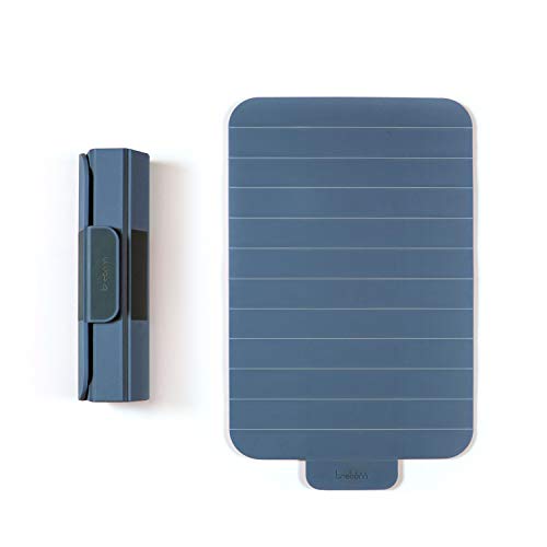 Trebonn - Tabla de cortar enrollable de plástico con base antideslizante, ahorra espacio y es perfecta para el uso diario. 39 x 24 cm (azul gris).