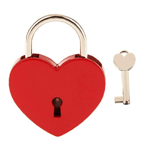 Un Candado En Forma De Corazón Con El Paquete De Key Pequeño Corazón Metálico En Forma De Candado Mini Lock Con Bloqueo Rojo Del Regalo Del Amor Clave De San Valentín