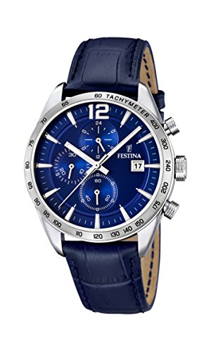 University Sports Press F16760/3 - Reloj de Cuarzo para Hombre, con Correa de Cuero, Color Azul