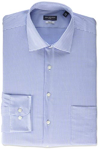 Van Heusen - Camisa de vestir para hombre con cuello flexible (grande y alto) - Azul - 46 cm cuello 94/ 97 cm manga (XXL)