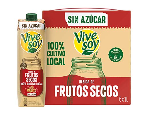 Vivesoy Frutos Secos sin Azúcar Pack, 6 x 1L