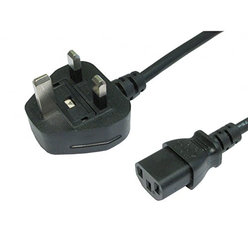 World of Data® 5m C13 Kettle Lead - C13 (IEC) to Mains (UK 3 Pin) Cable - Moulded - Black Coloured - 13A (amp) - Approve by A.S.T.A - N14584, [Importado de UK]