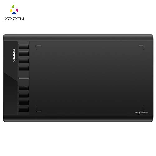 XP-Pen Star03 - Tableta gráfica de Dibujo para Tablet de 10 x 6 Pulgadas, con lápiz de Agarre sin batería y 8 Teclas de Acceso rápido compatibles con Windows 7/8/10 Mac, Color Negro