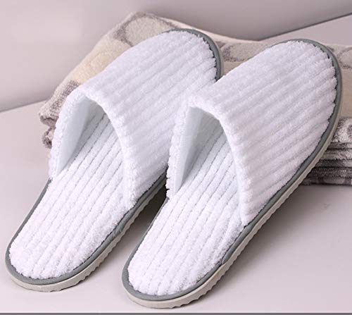 Zapatillas blancas desechables Zapatillas de hotel Unisex para adultos para spa,hogar,hotel,viajes y fiestas para invitados,zapatillas para invitados,zapatillas de calidad (5 pares,punta cerrada)