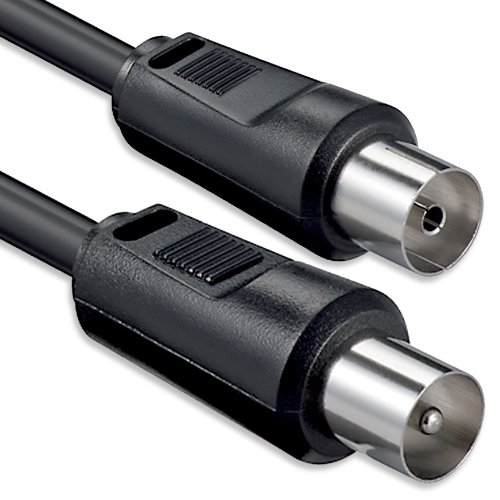 1aTTack - Cable coaxial para Antena (Conector coaxial F a Conector coaxial F, Doble apantallamiento, 75db 85db 100db 110 db 120 db 125 db) Koax Schwarz St-KU 75db 1,5 Meter